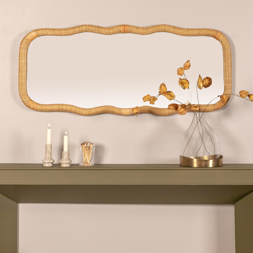Natural Rattan Wavy Mirror - From Where - 