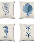 Nautical Beach Pillow Covers (Set of 4) - From Where - 