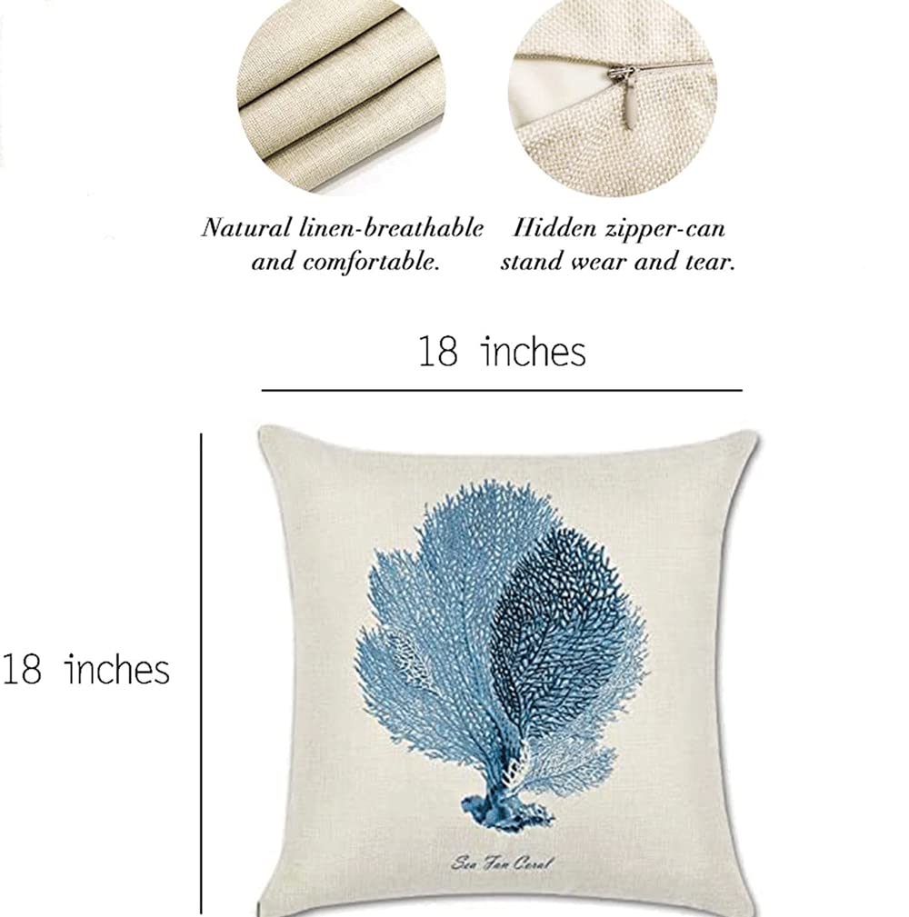 Nautical Beach Pillow Covers (Set of 4) - From Where - 