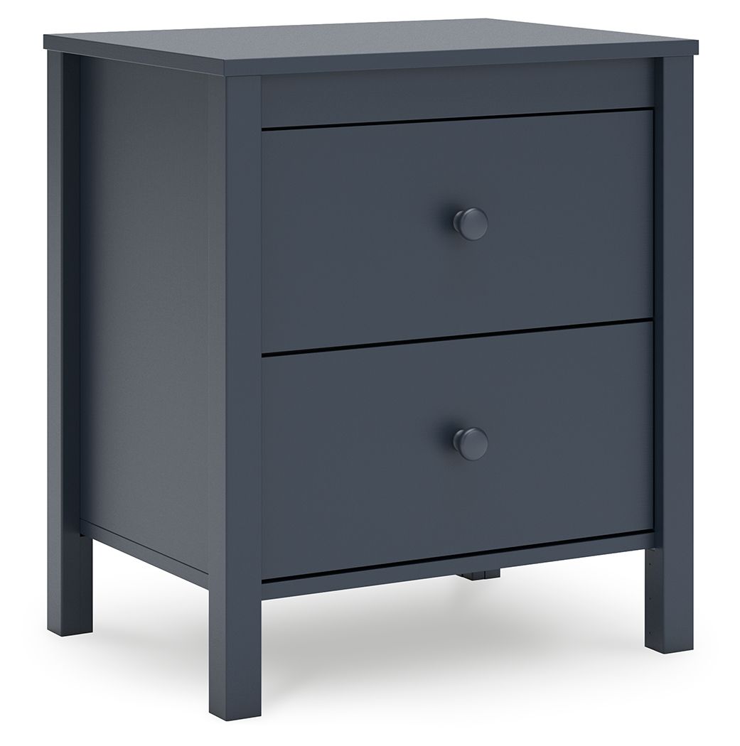 Navy Blue Two Drawer Night Stand - From Where - 