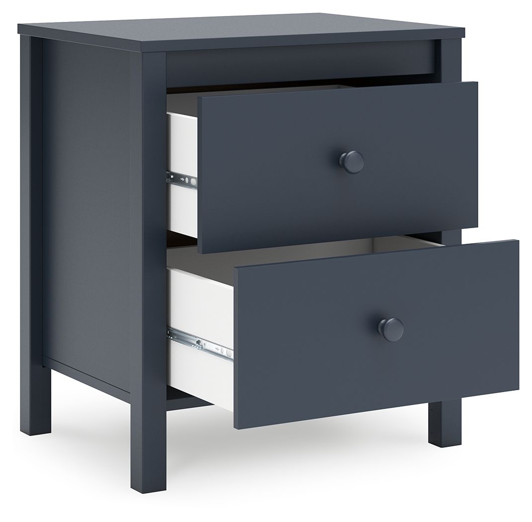 Navy Blue Two Drawer Night Stand - From Where - 