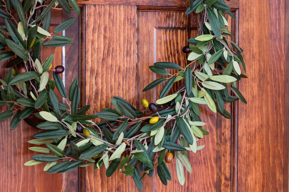 Nearly Natural 20in. Artificial Olive Wreath - From Where - 