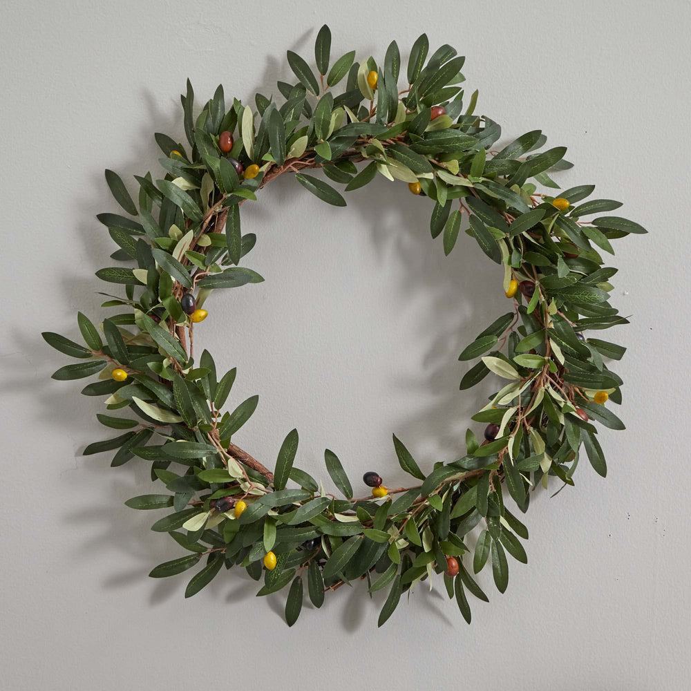 Nearly Natural 20in. Artificial Olive Wreath - From Where - 