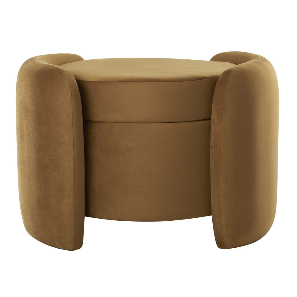 Nebula Upholstered Velvet Ottoman - From Where - 