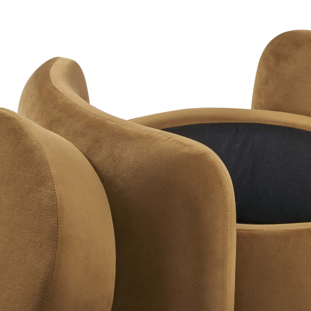 Nebula Upholstered Velvet Ottoman - From Where - 