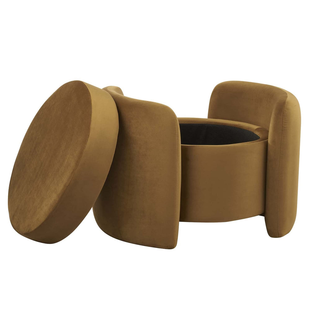 Nebula Upholstered Velvet Ottoman - From Where - 