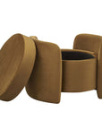 Nebula Upholstered Velvet Ottoman - From Where - 