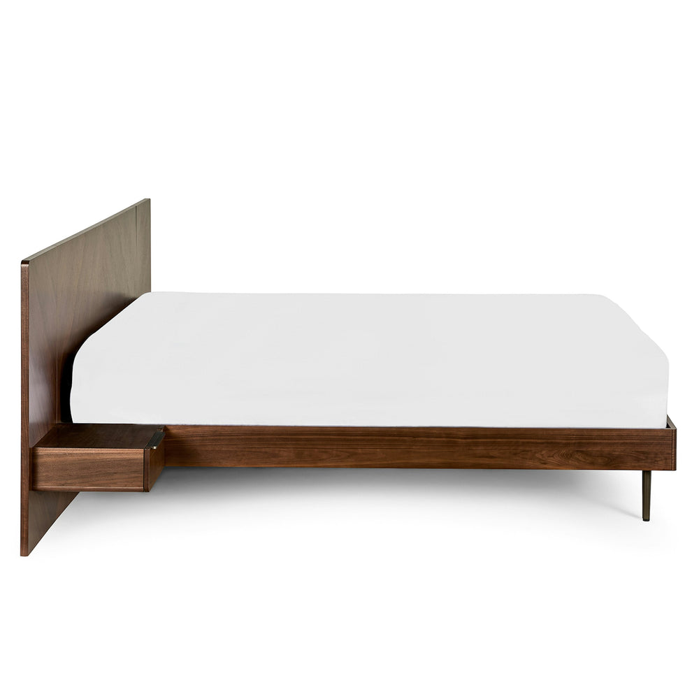 Nera King Low Profile Bed with Nightstands Set - Walnut - From Where - Bedroom