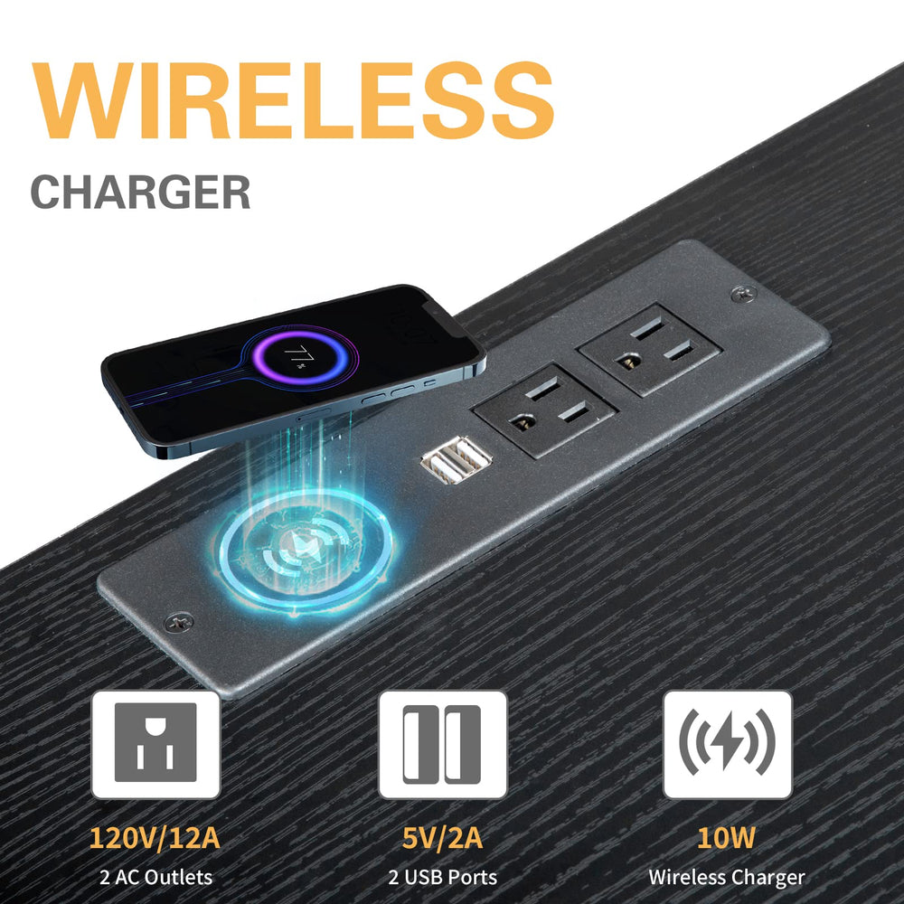 Night Stand with Drawer and and LED Lights - From Where - 