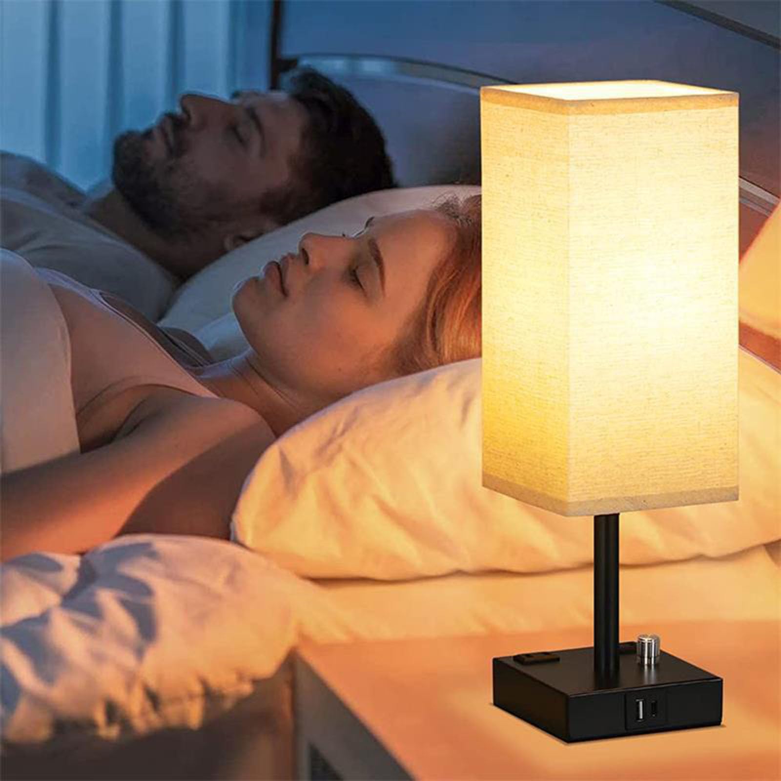 Nightstand Lamp with Outlets - From Where - 