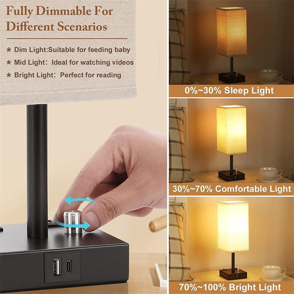 Nightstand Lamp with Outlets - From Where - 