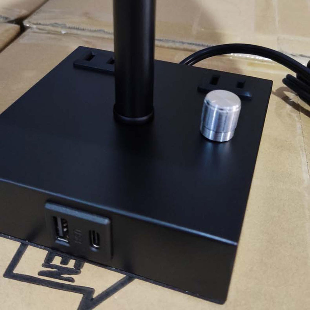 Nightstand Lamp with Outlets - From Where - 