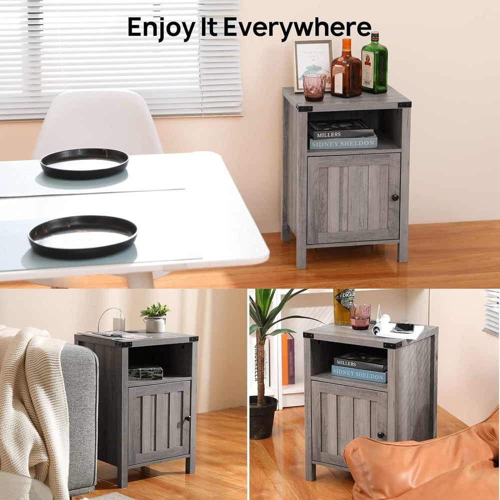 Nightstand Table with Charging Station - From Where - 