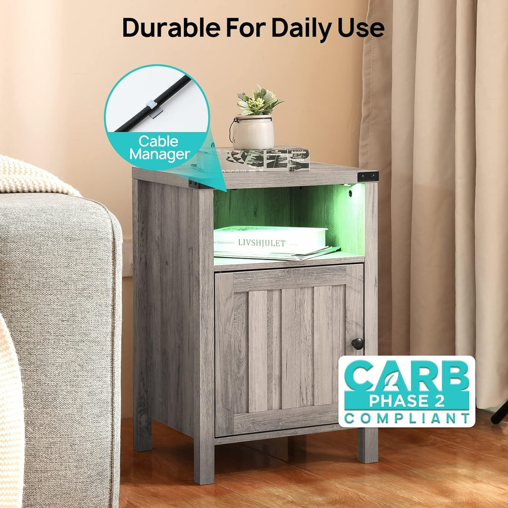 Nightstand Table with Charging Station - From Where - 