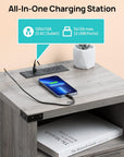 Nightstand Table with Charging Station - From Where - 
