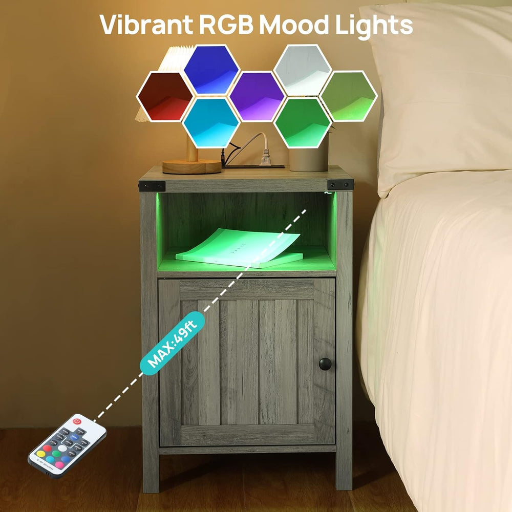 Nightstand Table with Charging Station - From Where - 
