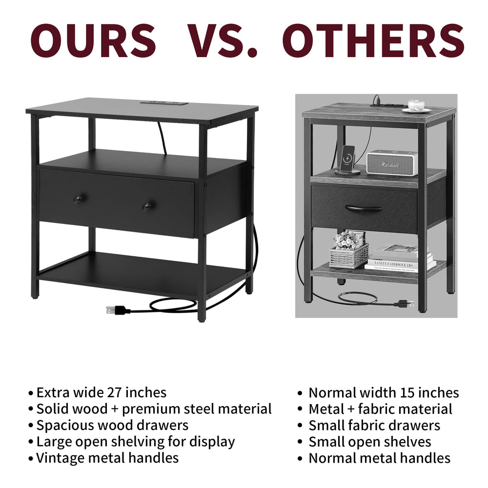 Nightstand with Charging Station (Set of 2) - From Where - 