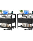 Nightstand with Charging Station (Set of 2) - From Where - 