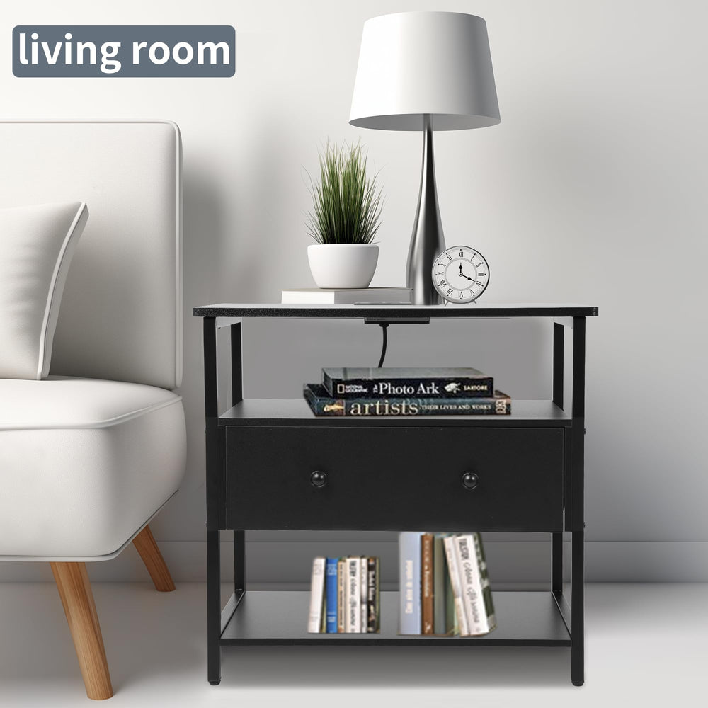 Nightstand with Charging Station (Set of 2) - From Where - 