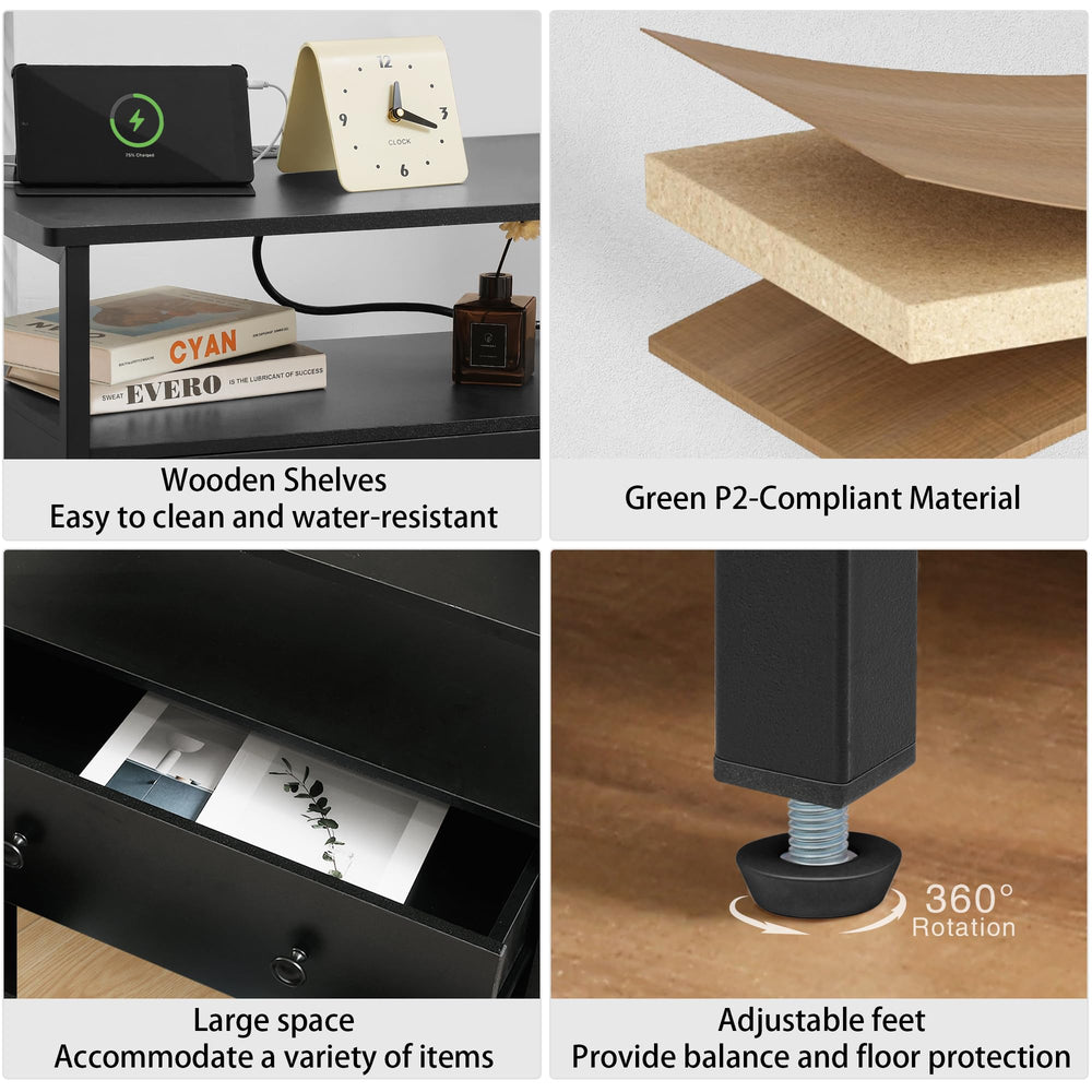 Nightstand with Charging Station (Set of 2) - From Where - 