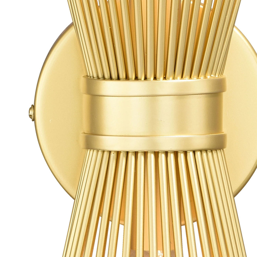 Nikko 2 Light Gold Mid - Century Modern Flush Wall Sconce - From Where - 