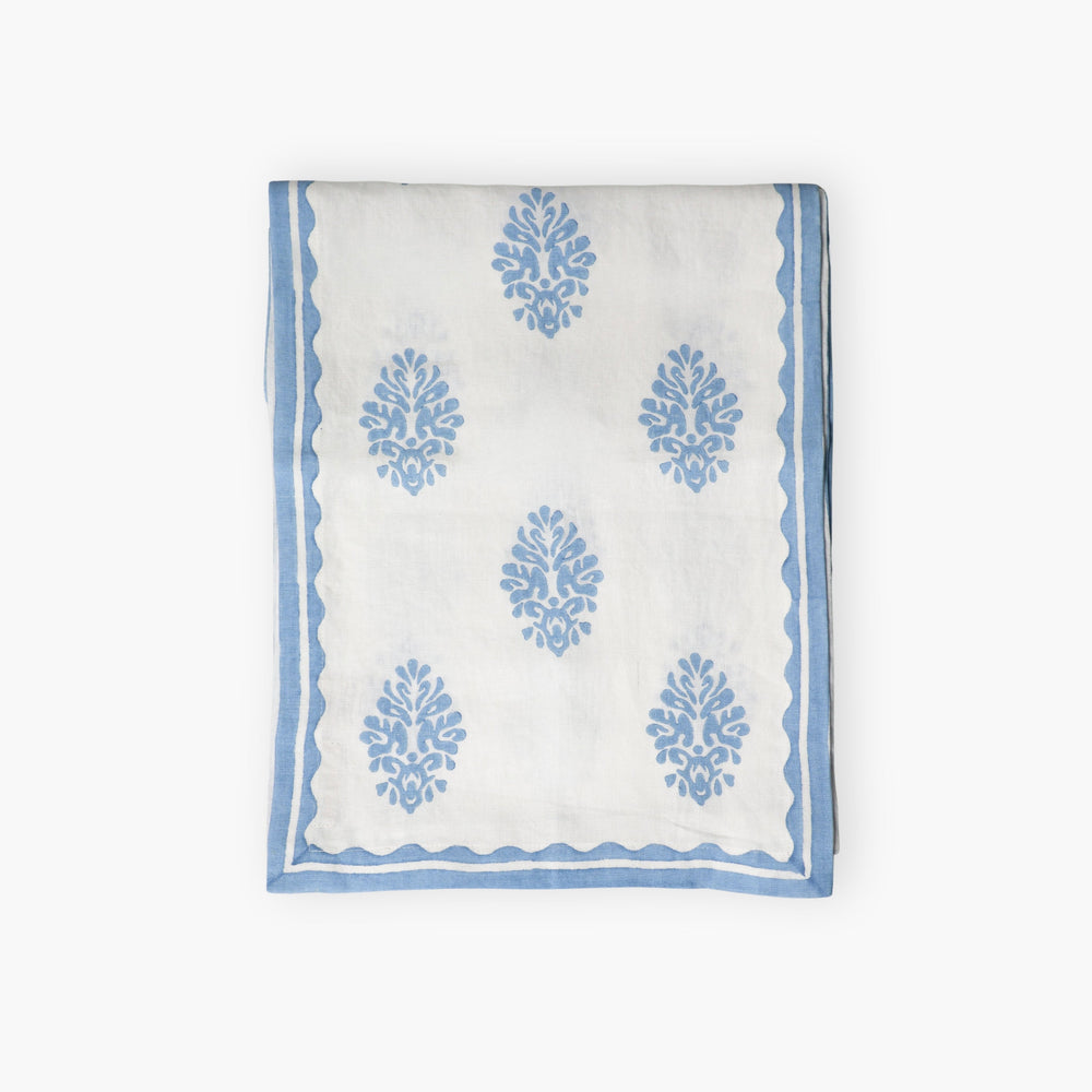 Nila Pure Linen Hand - Printed Table Runner - From Where Finds - 