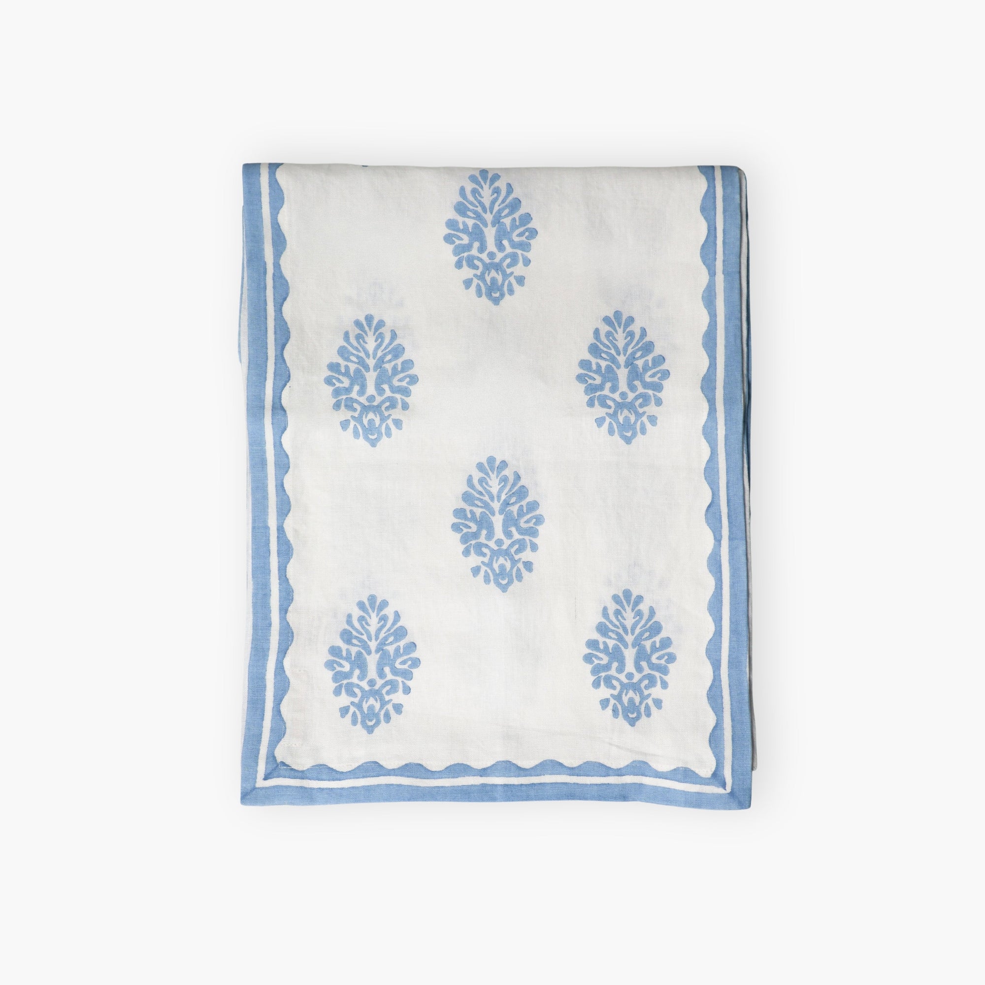 Nila Pure Linen Hand - Printed Table Runner - From Where Finds - 