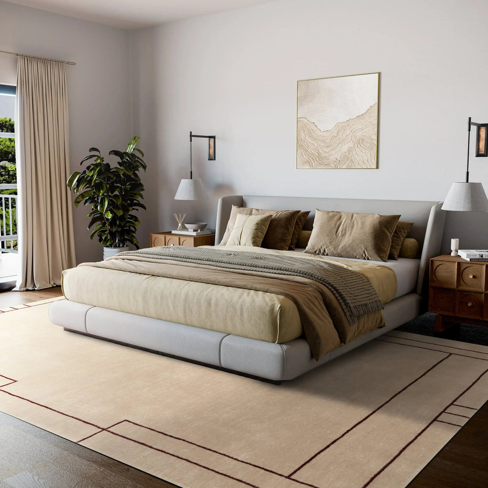 Nile Bordered Wool - Blend Rug - From Where Finds - 