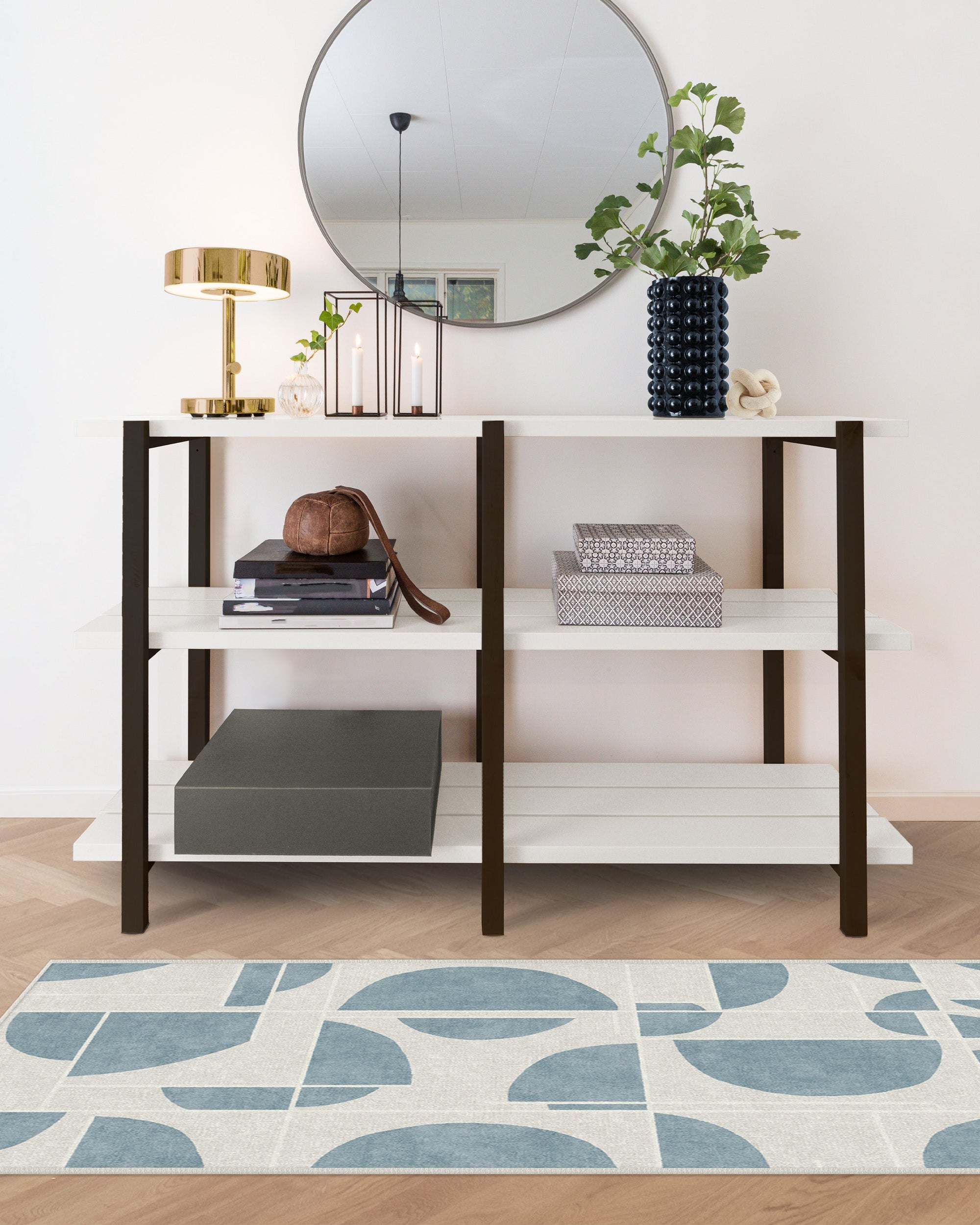 Nina Takesh Lune Slate Blue Rug - From Where - 