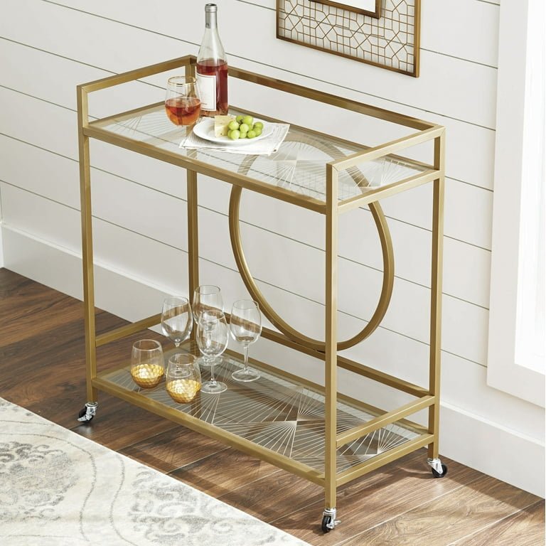 Nola Metal & Glass Bar Cart - From Where - 