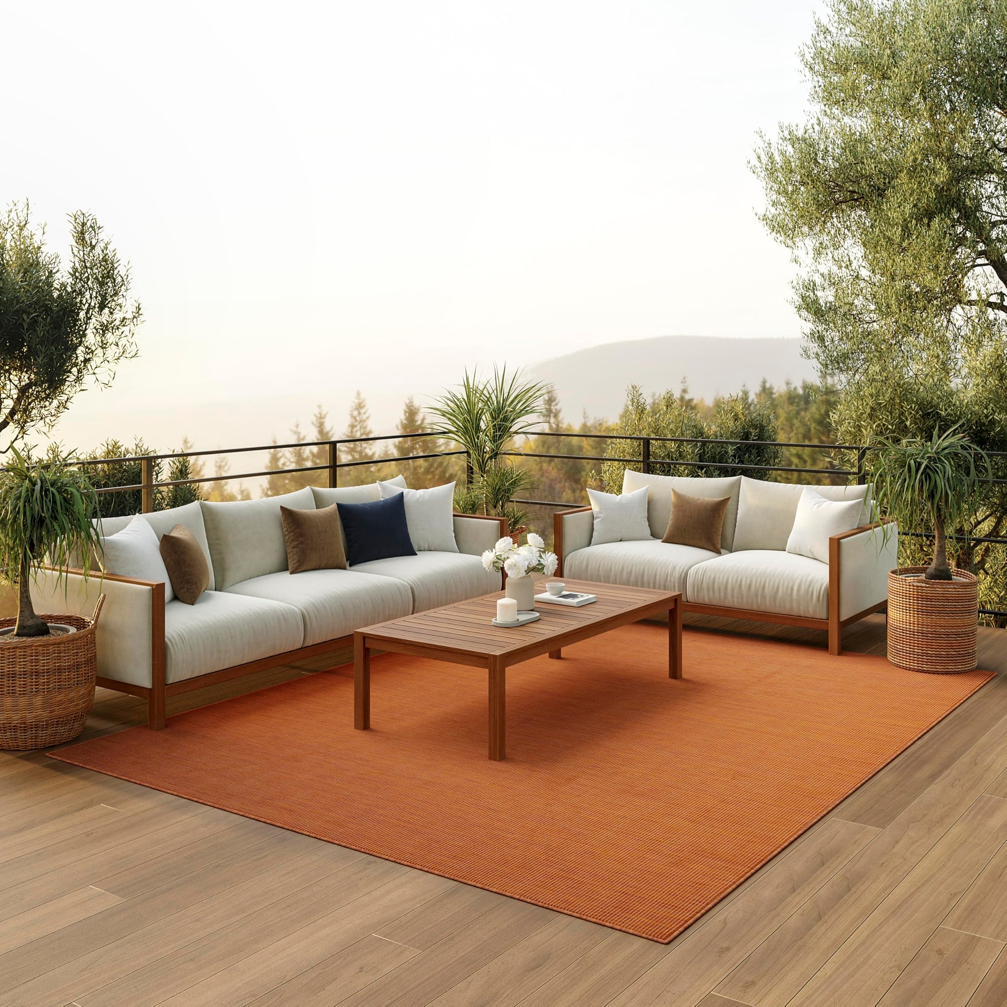 Non Shedding Terracotta Area Rug - From Where - 