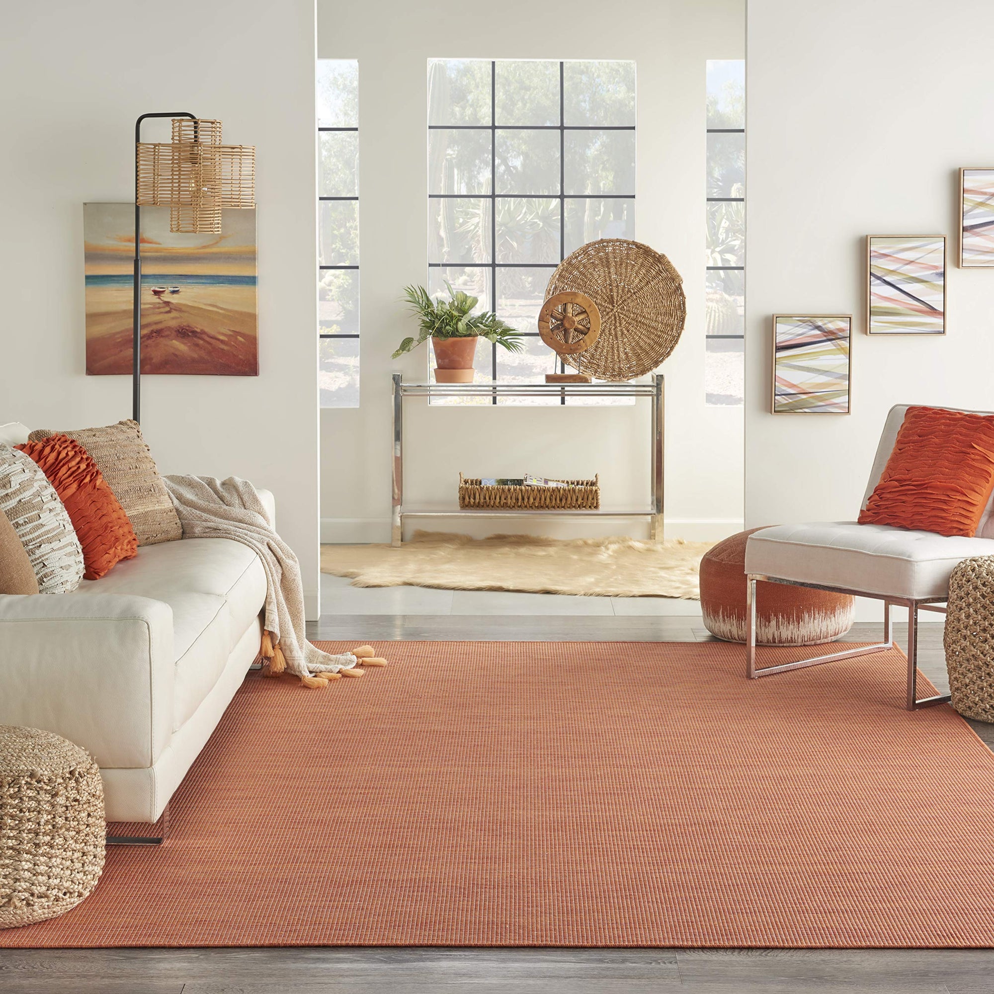 Non Shedding Terracotta Area Rug - From Where - 