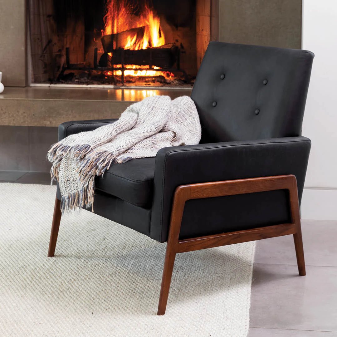 Nord 29&quot; Leather Lounge Chair - Charme Tan - From Where - 