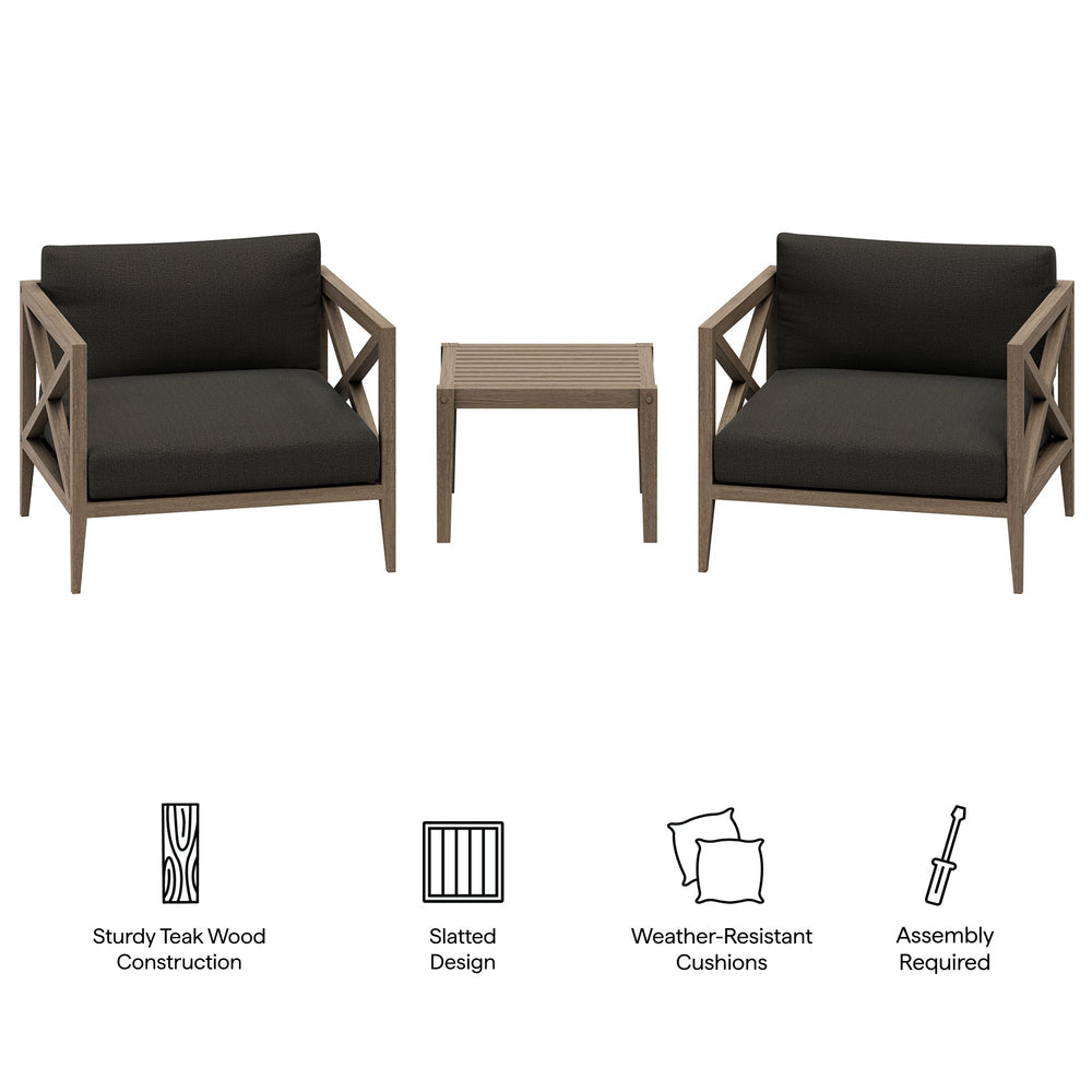 Northlake 3 - Piece Teak Outdoor Chair Set - From Where Finds - 