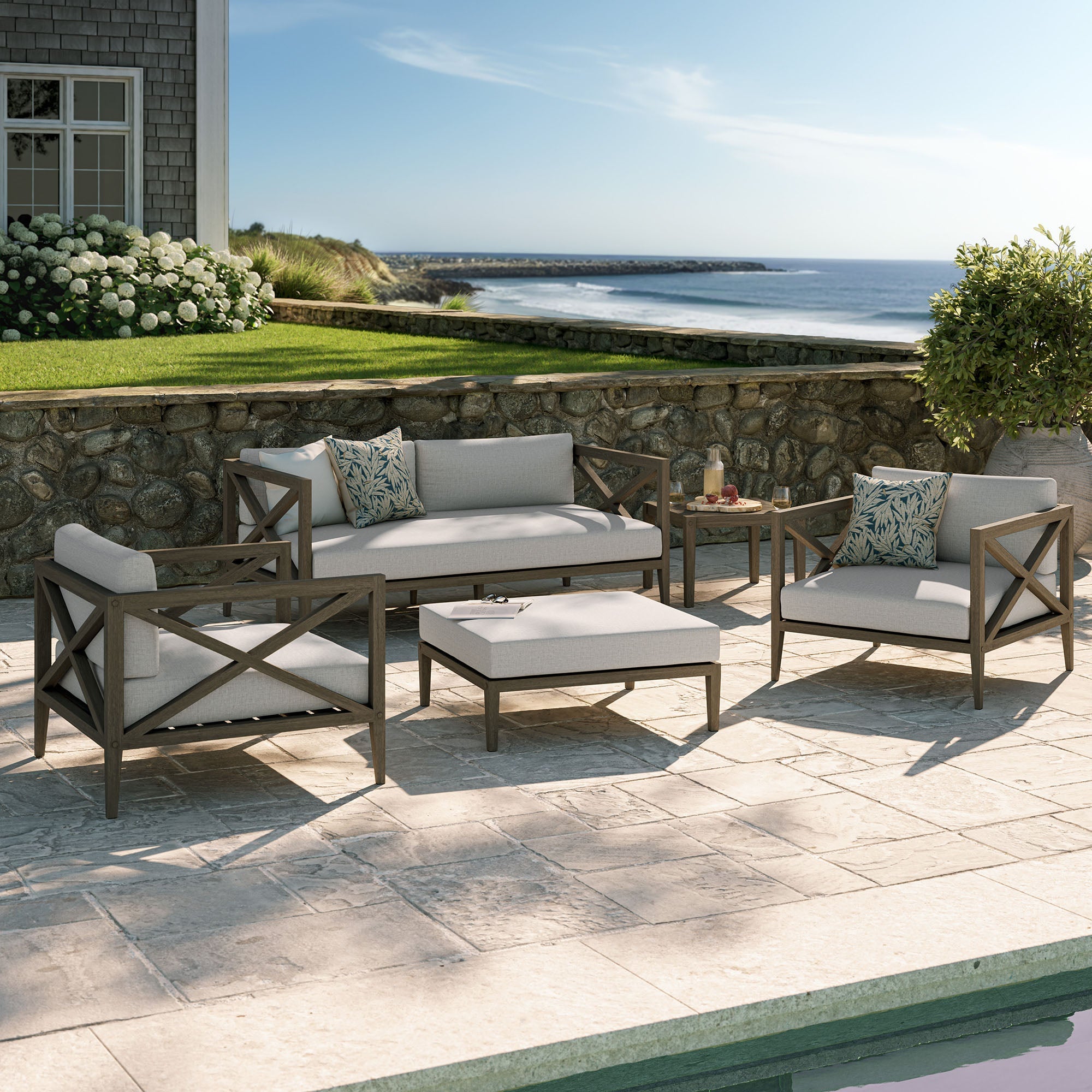 Northlake 5 - Piece Outdoor Teak Wood Furniture Set - From Where Finds - 