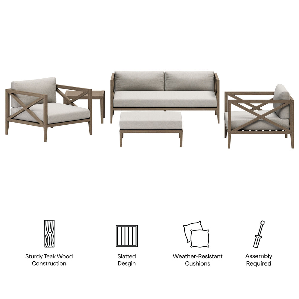 Northlake 5 - Piece Outdoor Teak Wood Furniture Set - From Where Finds - 