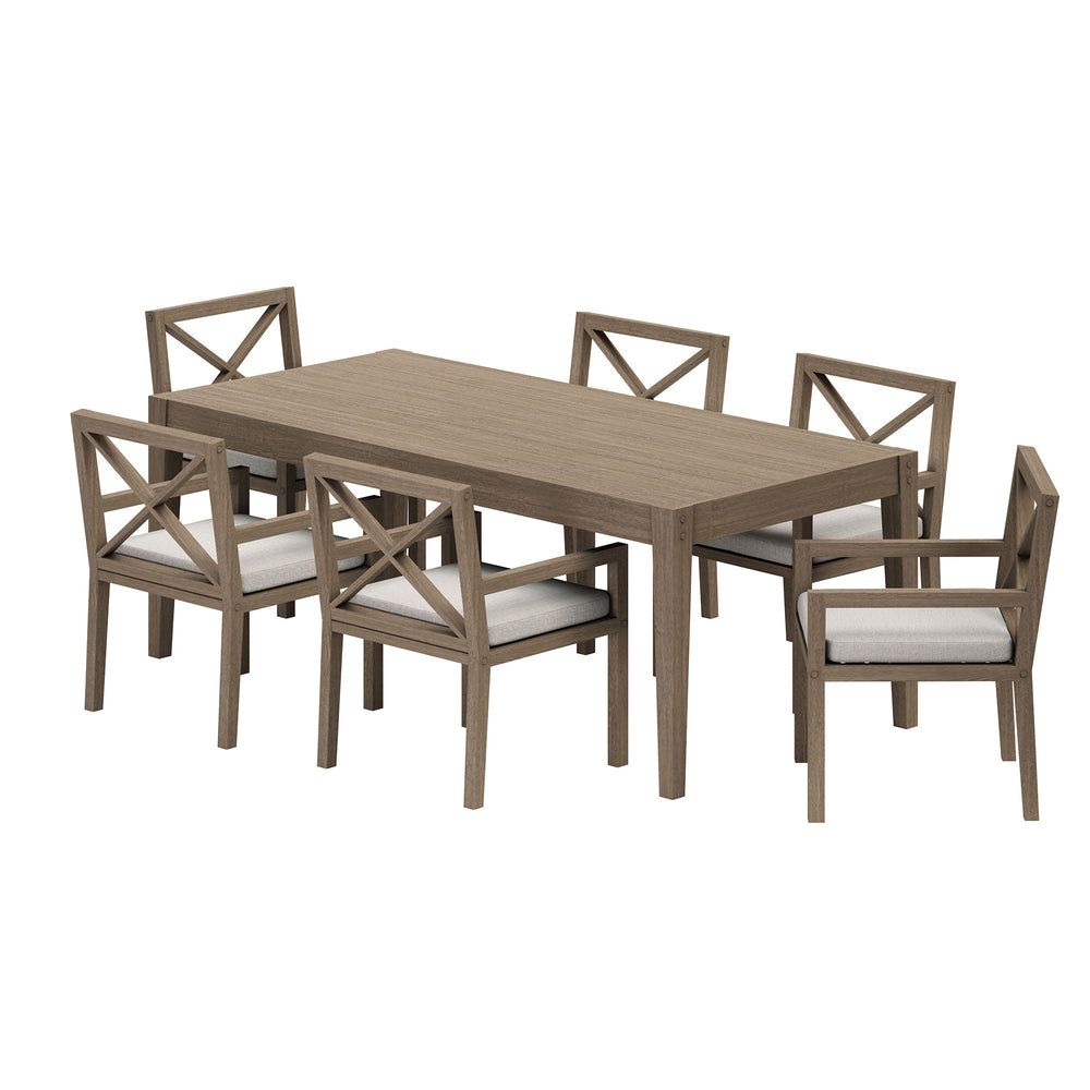 Northlake 7 - Piece Outdoor Teak Wood Dining Set - From Where Finds - 
