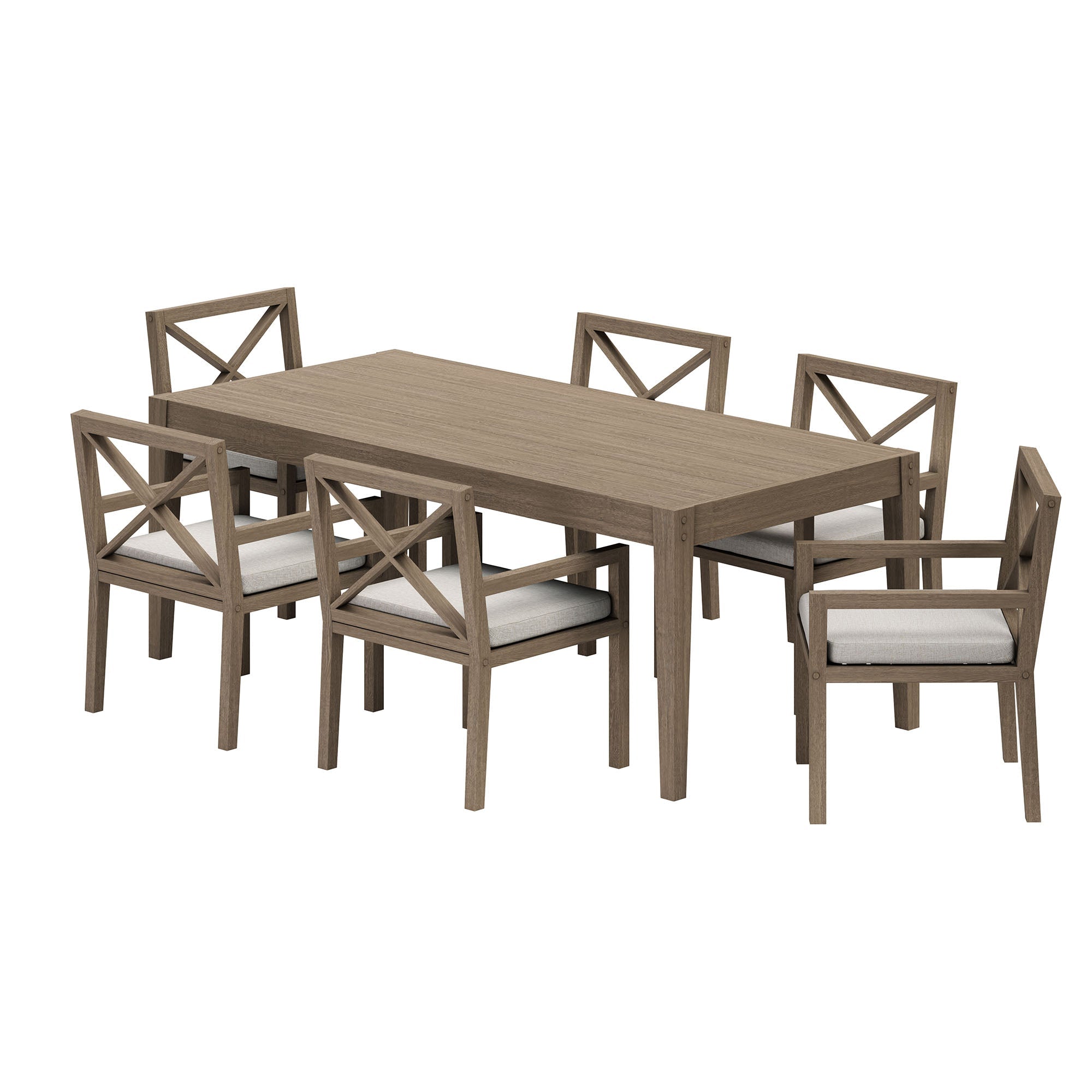 Northlake 7 - Piece Outdoor Teak Wood Dining Set - From Where Finds - 