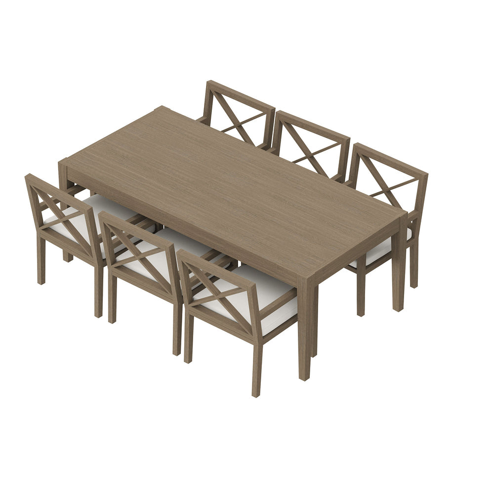 Northlake 7 - Piece Outdoor Teak Wood Dining Set - From Where Finds - 