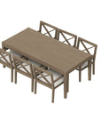 Northlake 7 - Piece Outdoor Teak Wood Dining Set - From Where Finds - 