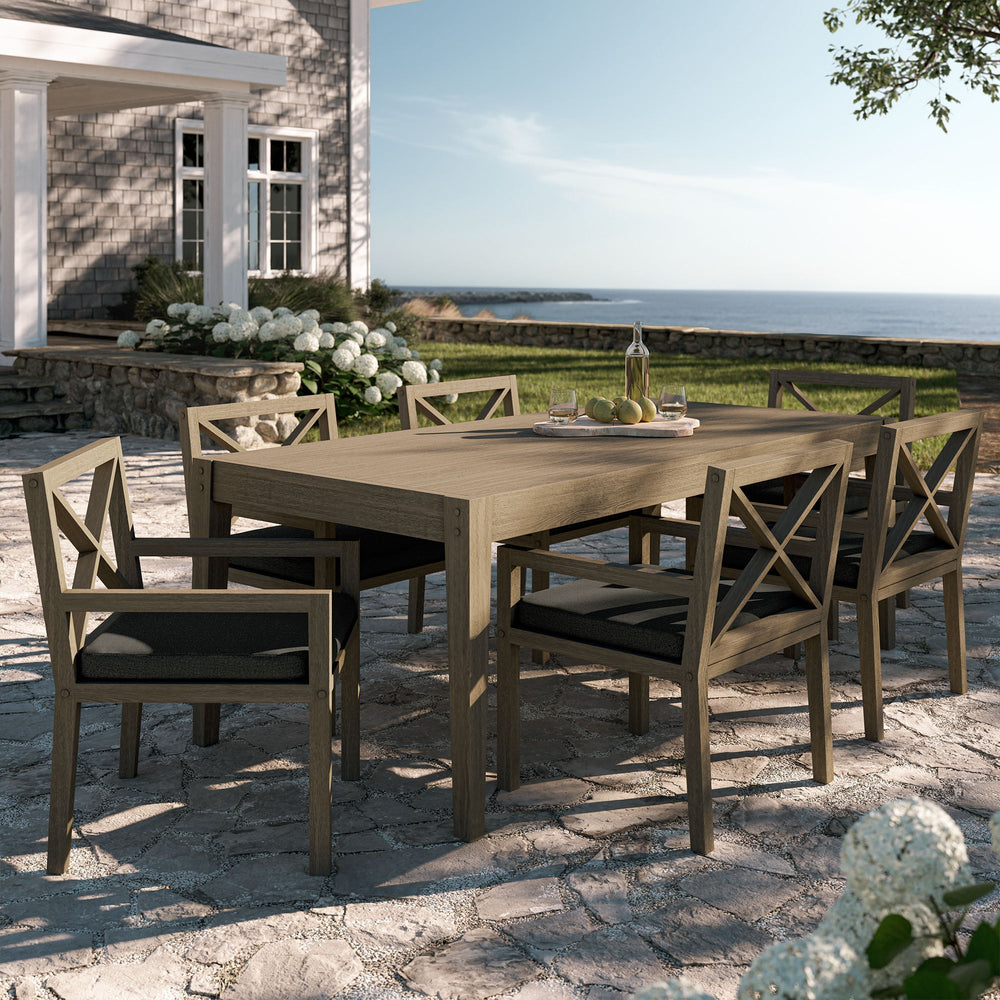 Northlake 7 - Piece Outdoor Teak Wood Dining Set - From Where Finds - 