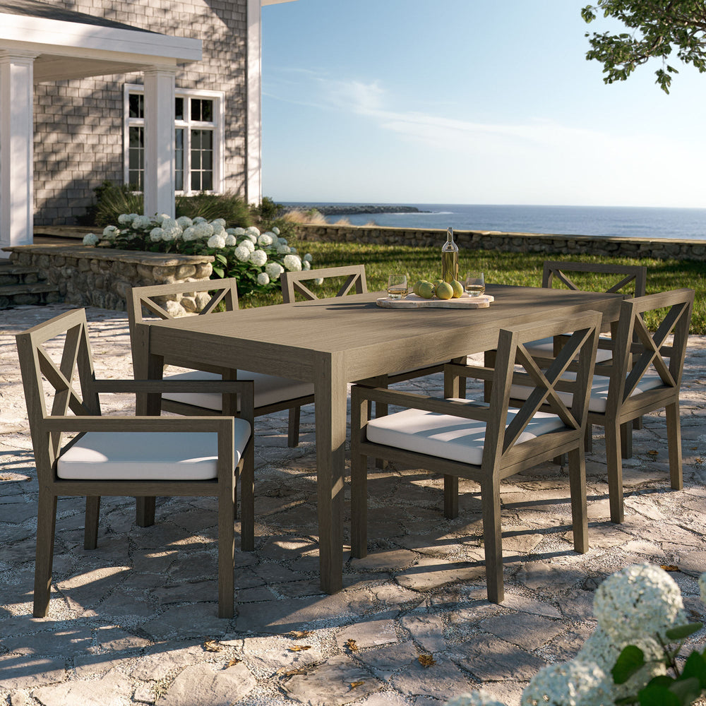 Northlake 7 - Piece Outdoor Teak Wood Dining Set - From Where Finds - 