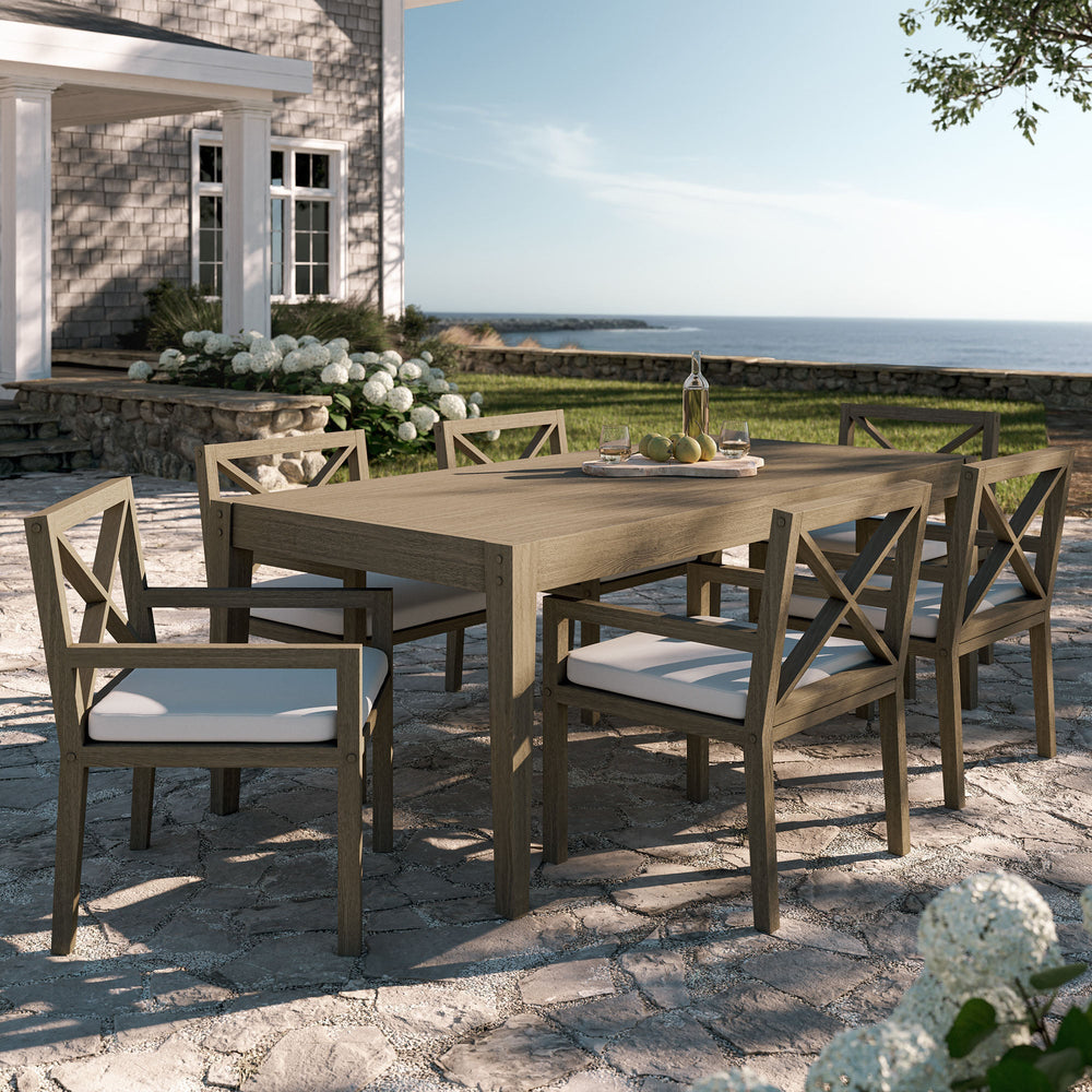 Northlake 7 - Piece Outdoor Teak Wood Dining Set - From Where Finds - 