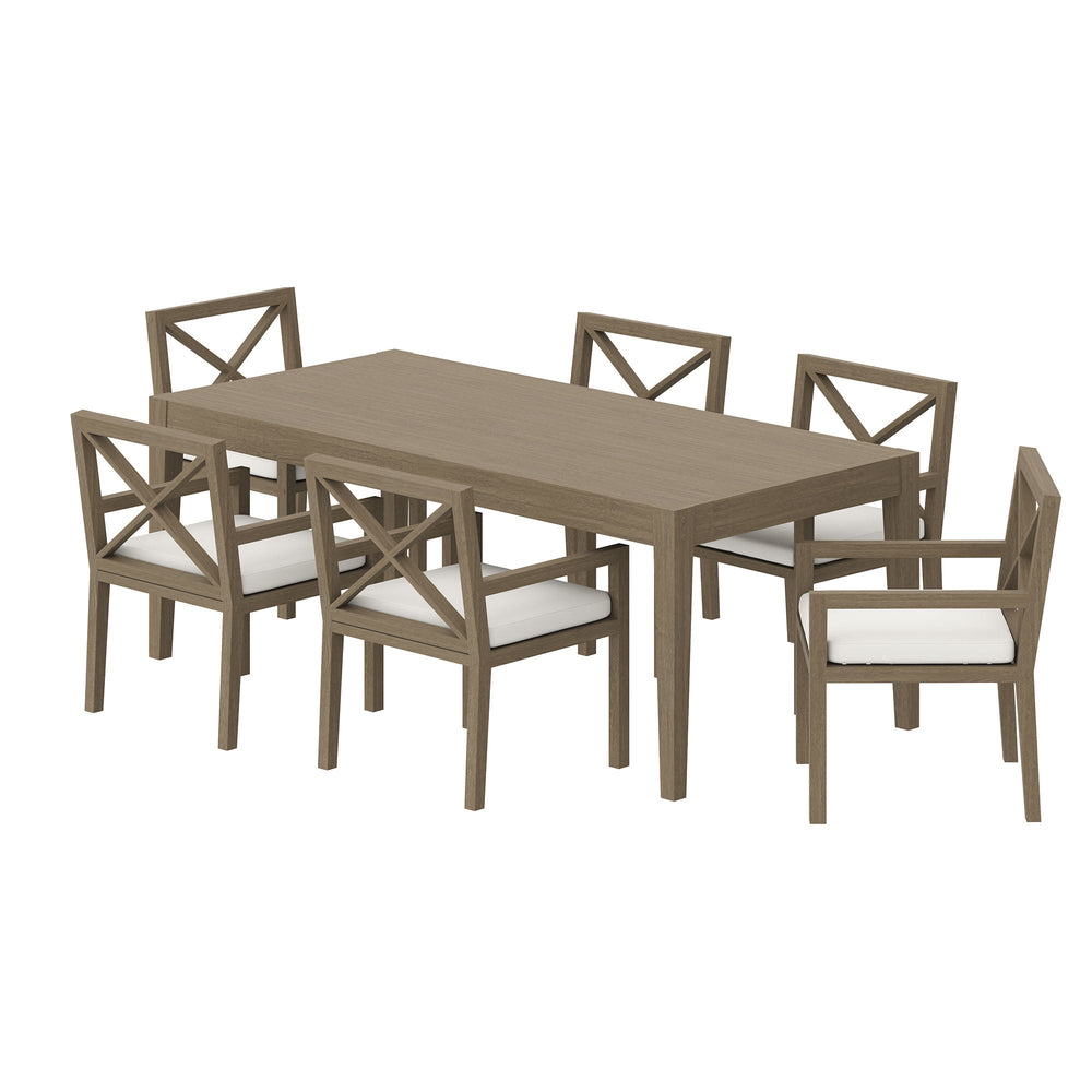 Northlake 7 - Piece Outdoor Teak Wood Dining Set - From Where Finds - 