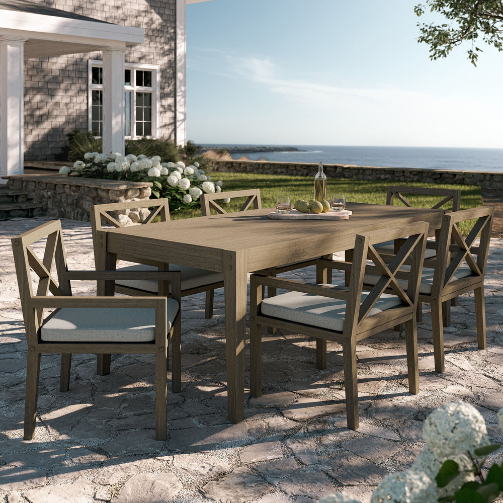 Northlake 7 - Piece Outdoor Teak Wood Dining Set - From Where Finds - 