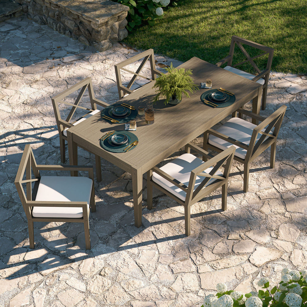 Northlake 7 - Piece Outdoor Teak Wood Dining Set - From Where Finds - 