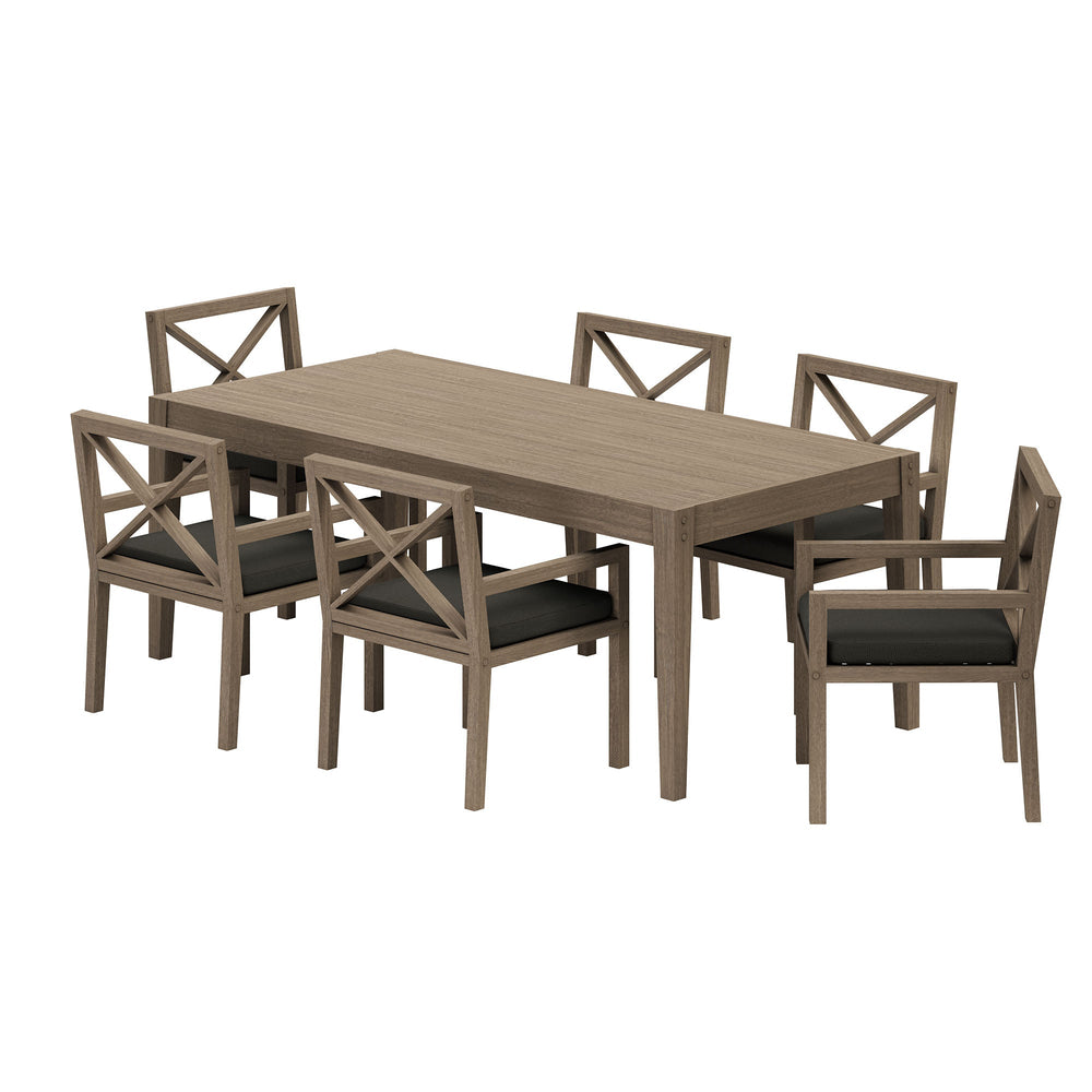 Northlake 7 - Piece Outdoor Teak Wood Dining Set - From Where Finds - 