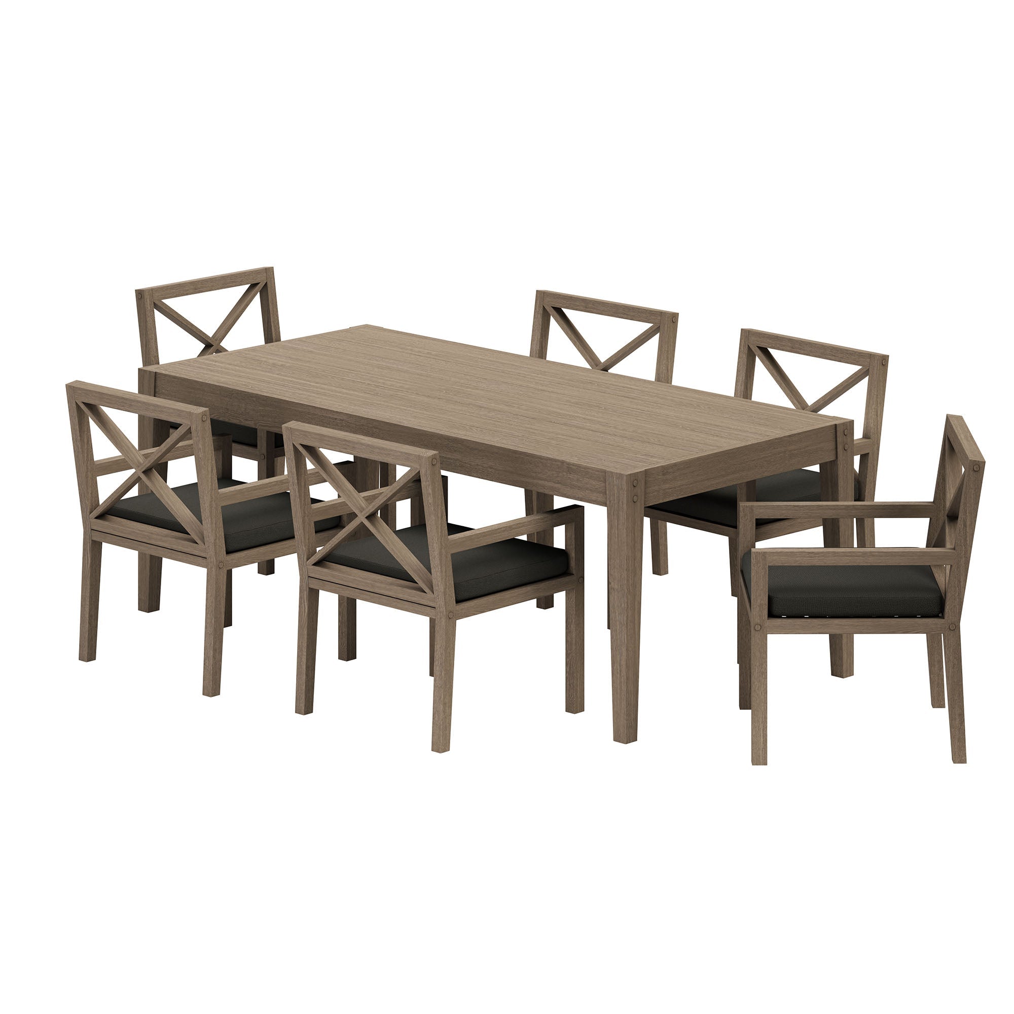 Northlake 7 - Piece Outdoor Teak Wood Dining Set - From Where Finds - 