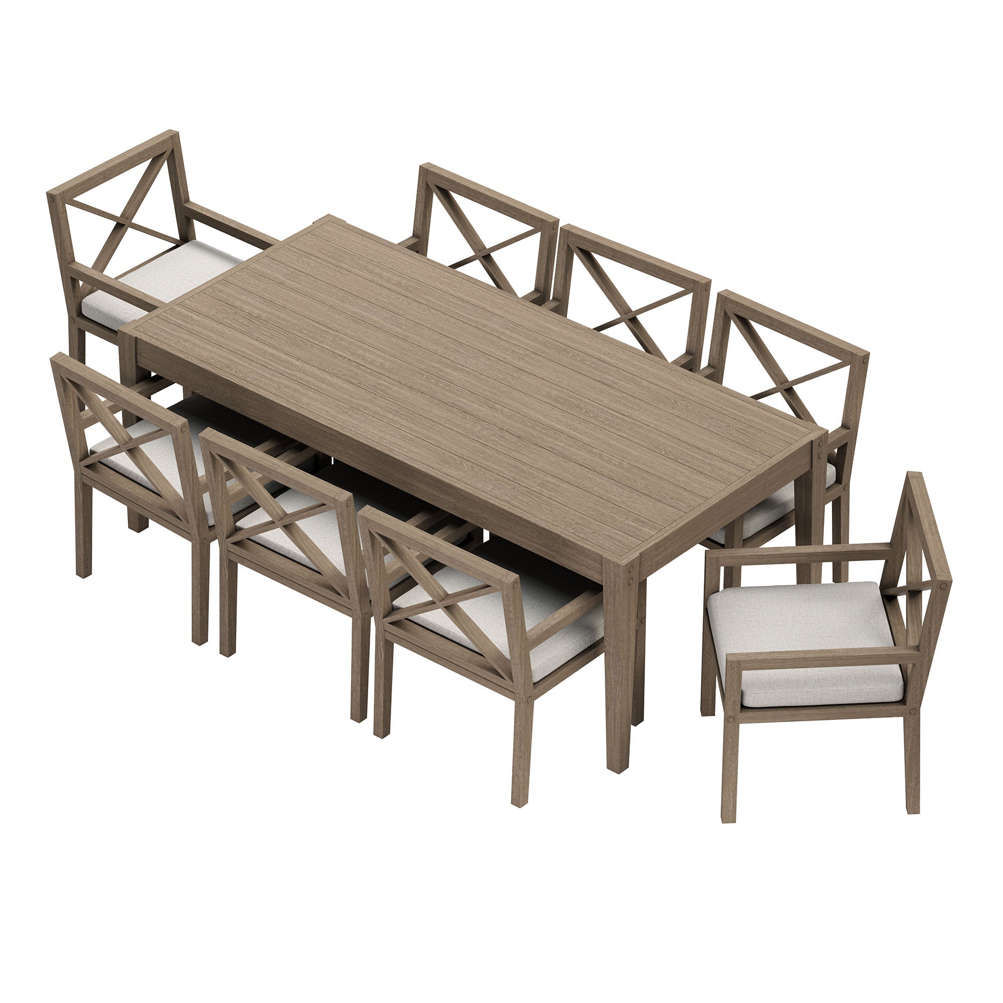 Northlake 9 - Piece Outdoor Teak Wood Dining Set - From Where Finds - 