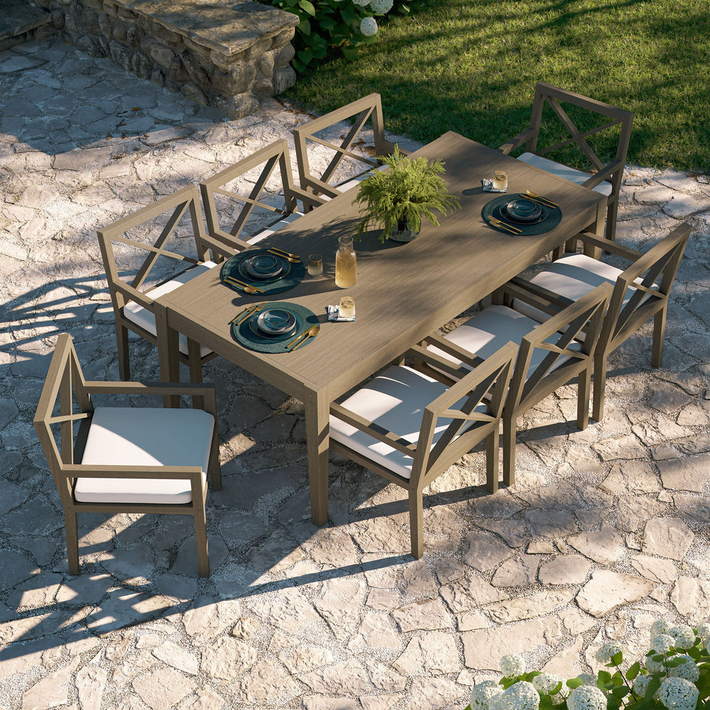 Northlake 9 - Piece Outdoor Teak Wood Dining Set - From Where Finds - 